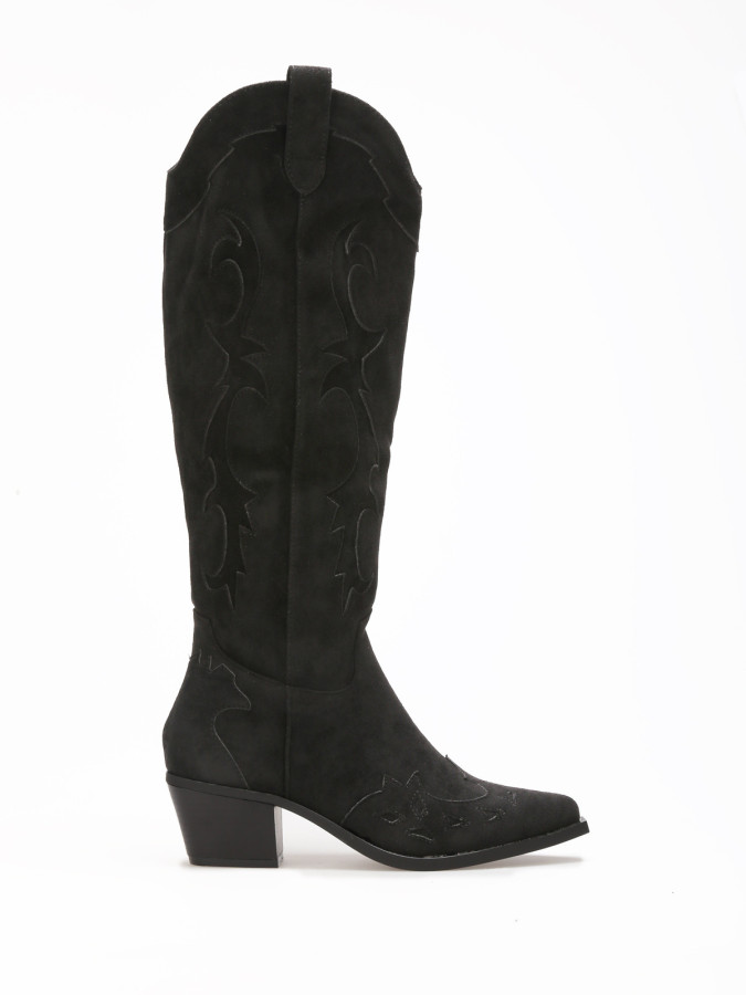 Santiags style cowboy à motifs en relief