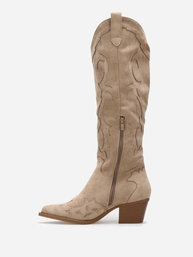 Santiags style cowboy à motifs en relief