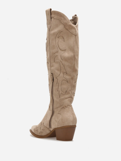 Santiags style cowboy à motifs en relief
