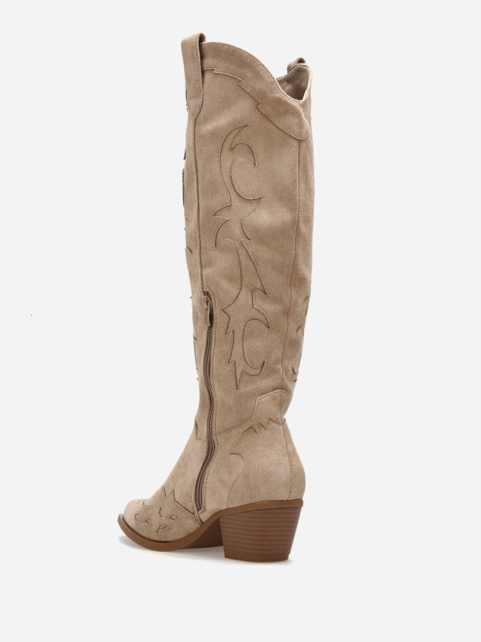 Santiags style cowboy à motifs en relief