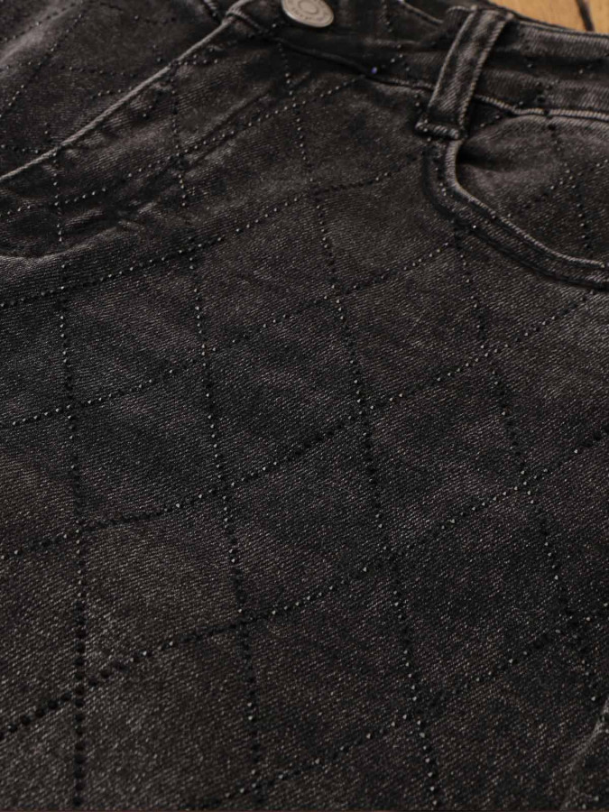 Jeans losanges à strass