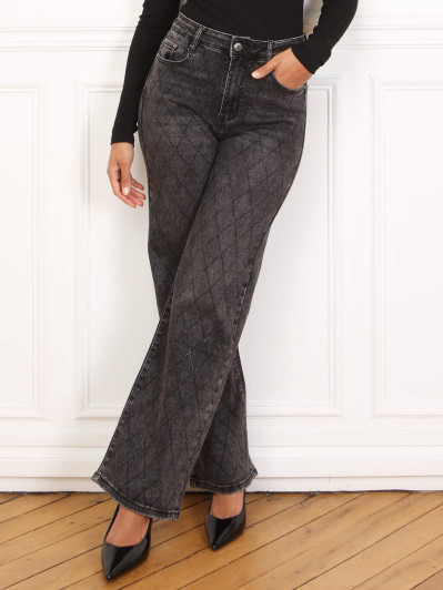 Jeans losanges à strass