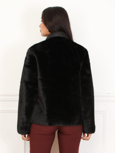 Blouson réversible fausse fourrure avec poches