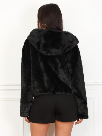 Veste courte en fausse fourrure