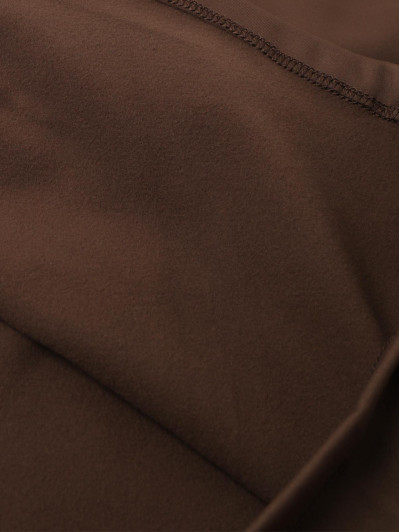 Ensemble sportswear top et pantalon flare marron