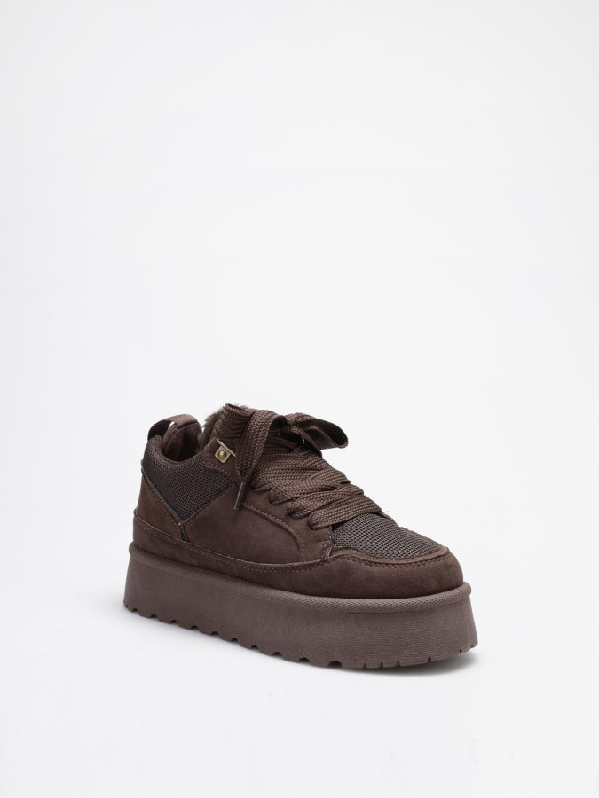 Baskets de skate en suédine marron