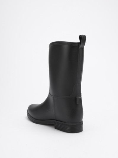 Bottes de pluie vernies mi-hautes noires
