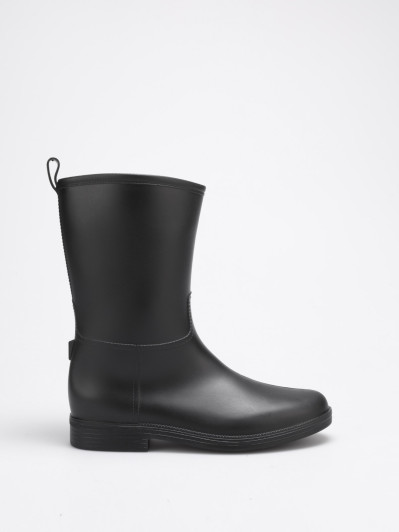 Bottes de pluie vernies mi-hautes noires