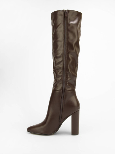 Bottes pointues à talon haut marron