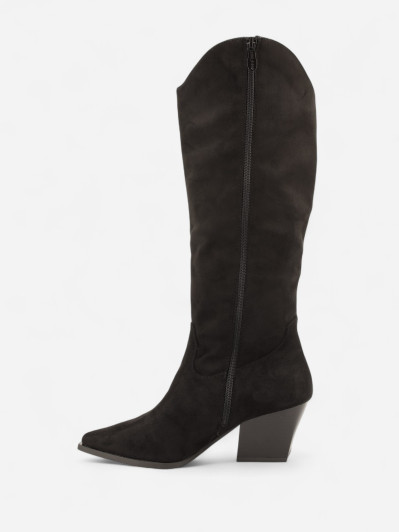 Bottes Western noires à Talon Carré – Style Cowgirl Chic