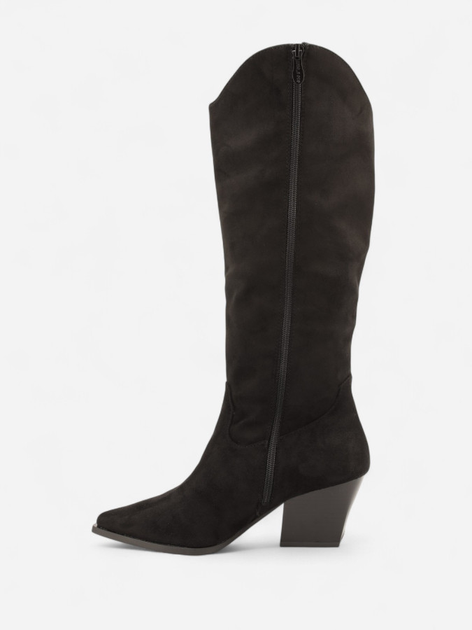 Bottes Western noires à Talon Carré – Style Cowgirl Chic