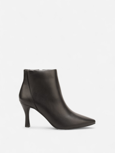 Bottines noires en simili cuir lisse