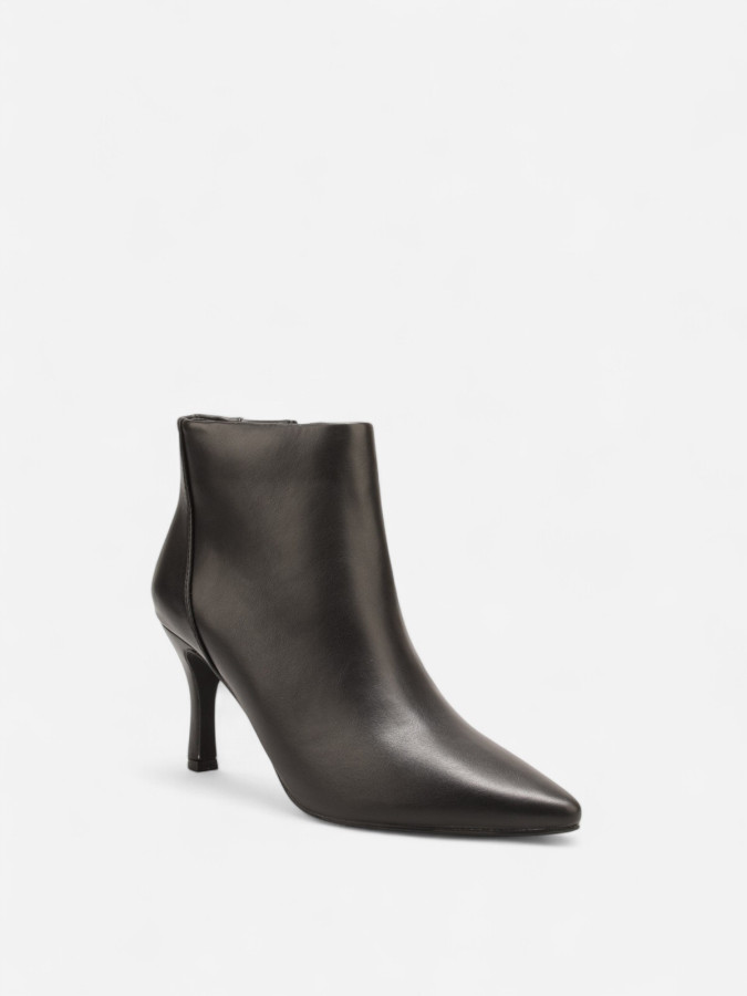 Bottines noires en simili cuir lisse