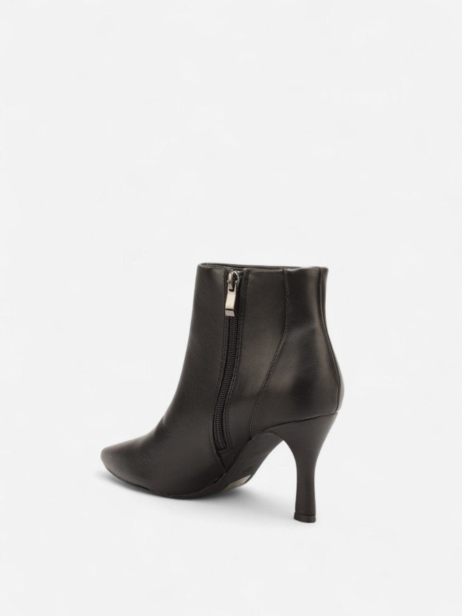 Bottines noires en simili cuir lisse