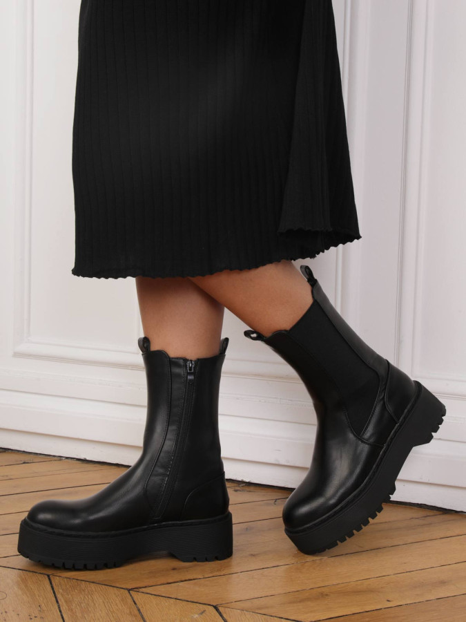 Bottines Chelsea hautes à plateforme