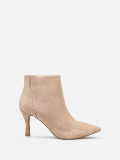 Bottines à talon aiguille et bout pointu taupe