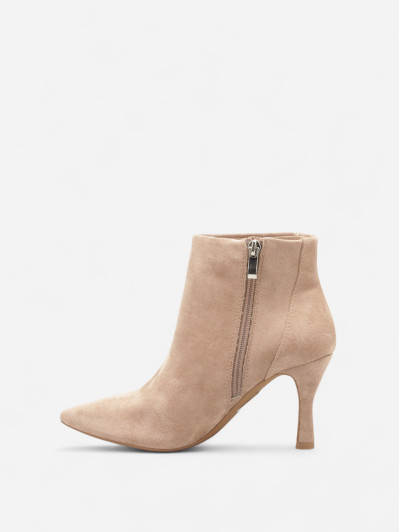 Bottines à talon aiguille et bout pointu taupe