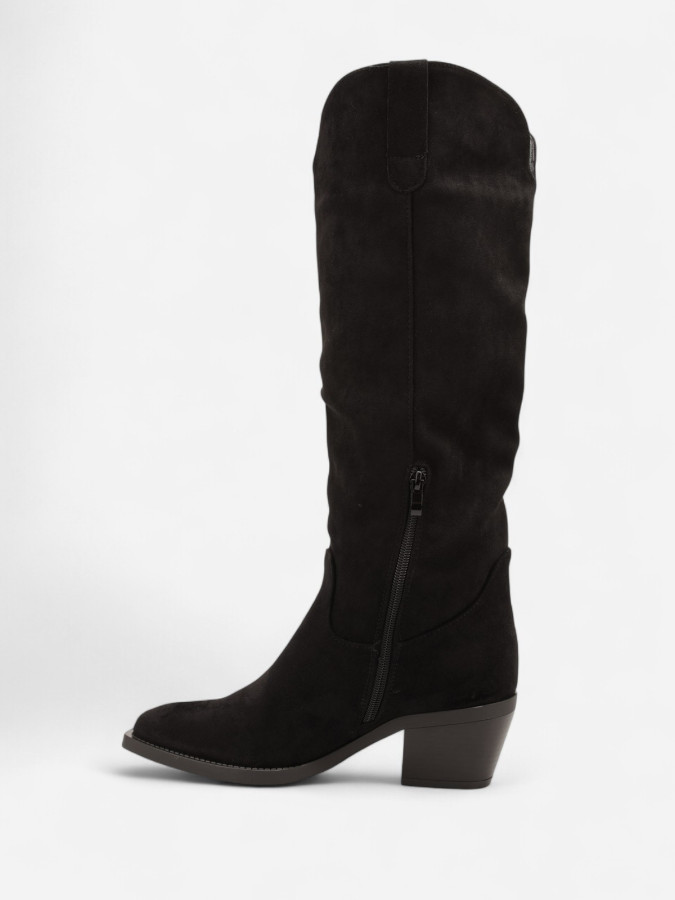 Bottes santiags en suédine noire