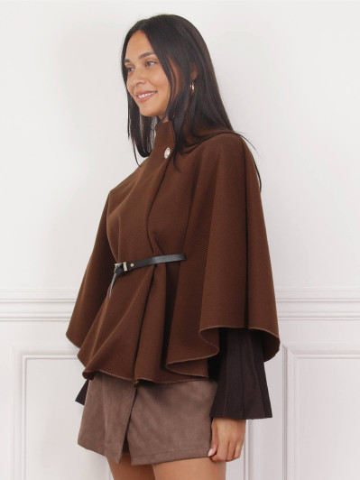 Cape ceinturée avec boutons