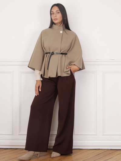 Cape ceinturée avec boutons