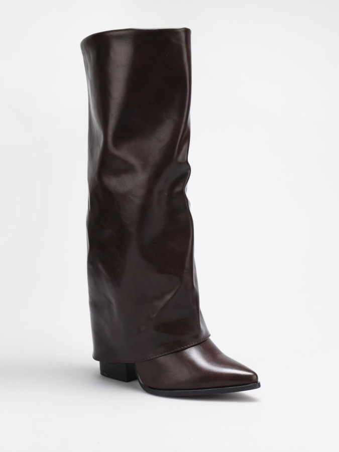 Bottes pointues marron à fourreau