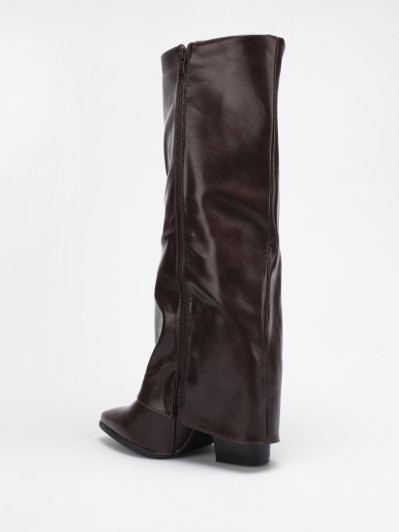 Bottes pointues marron à fourreau