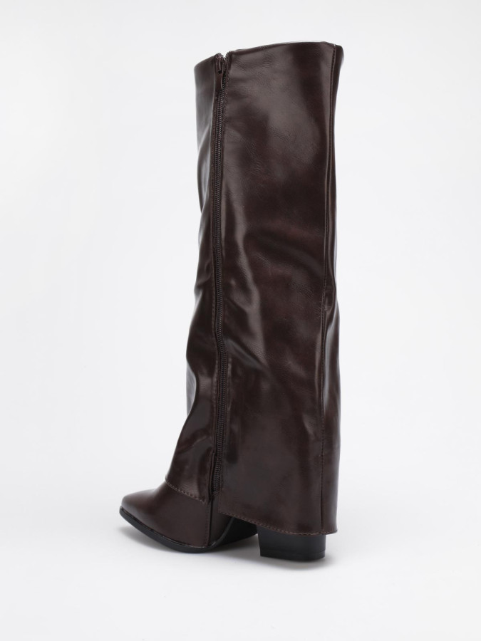 Bottes pointues marron à fourreau