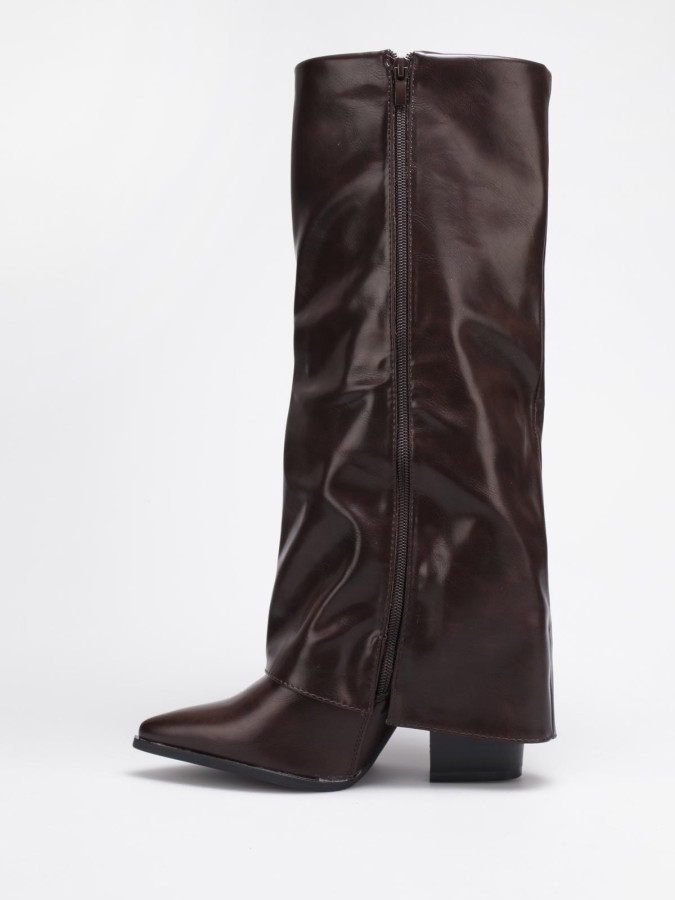 Bottes pointues marron à fourreau