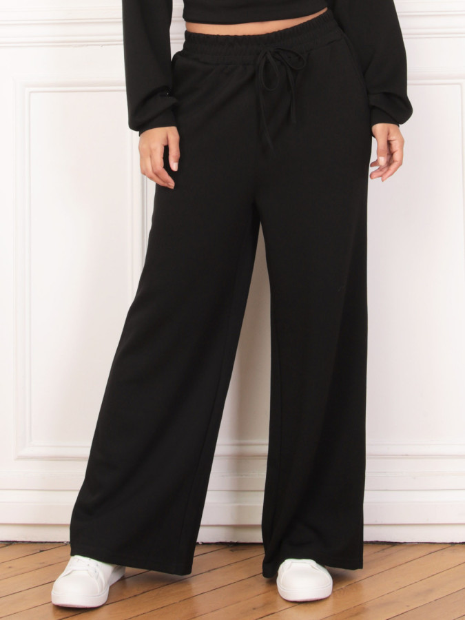 Pantalon droit style jogging noir
