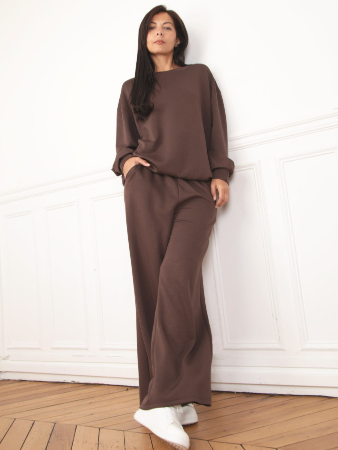 Sweat basique oversize marron