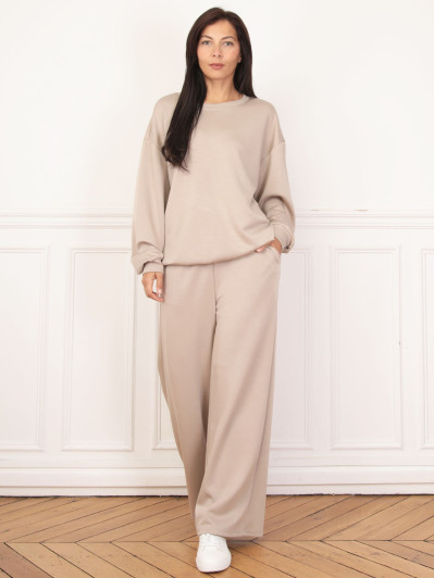 Sweat basique oversize taupe