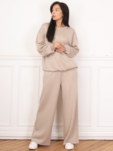 Sweat basique oversize taupe