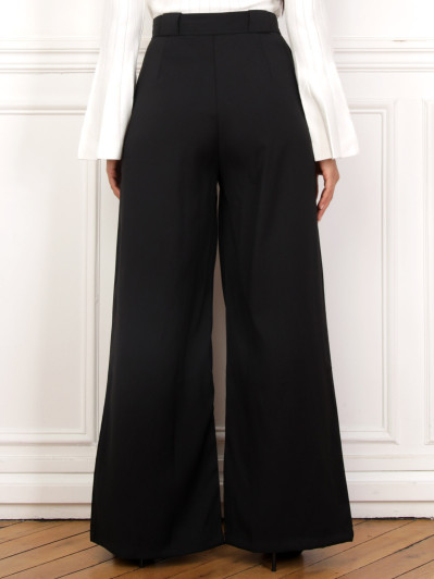 Pantalon de costume large à pinces noir