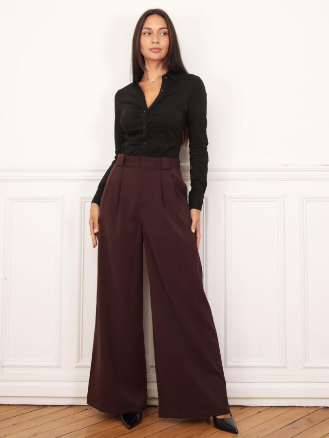 Body-chemise froncé noir