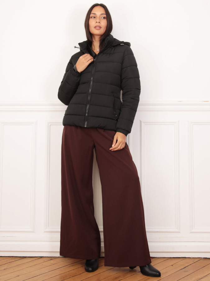 Doudoune courte matelassée noire