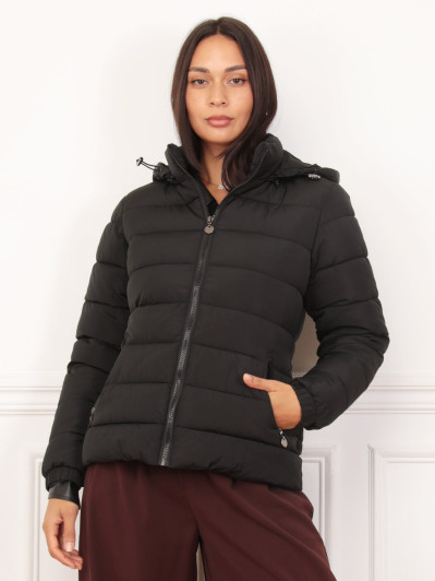 Doudoune courte matelassée noire