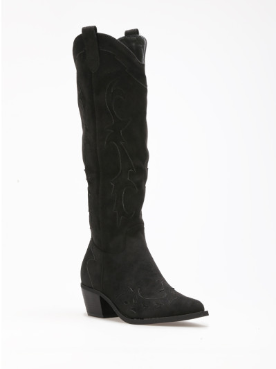 Santiags style cowboy à motifs en relief