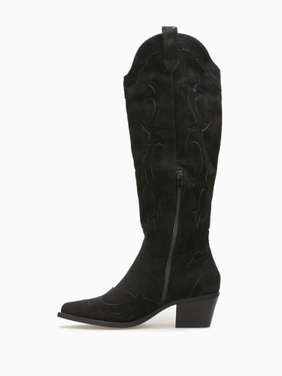 Santiags style cowboy à motifs en relief