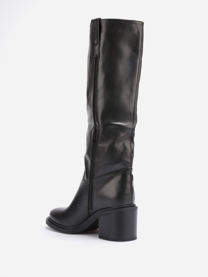 Bottes style cavalières à talon moyen