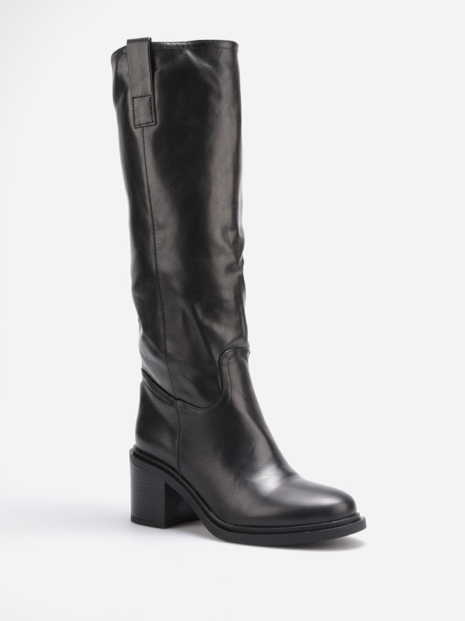 Bottes style cavalières à talon moyen