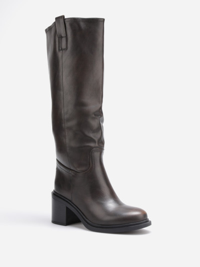 Bottes style cavalières à talon moyen