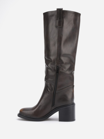 Bottes style cavalières à talon moyen