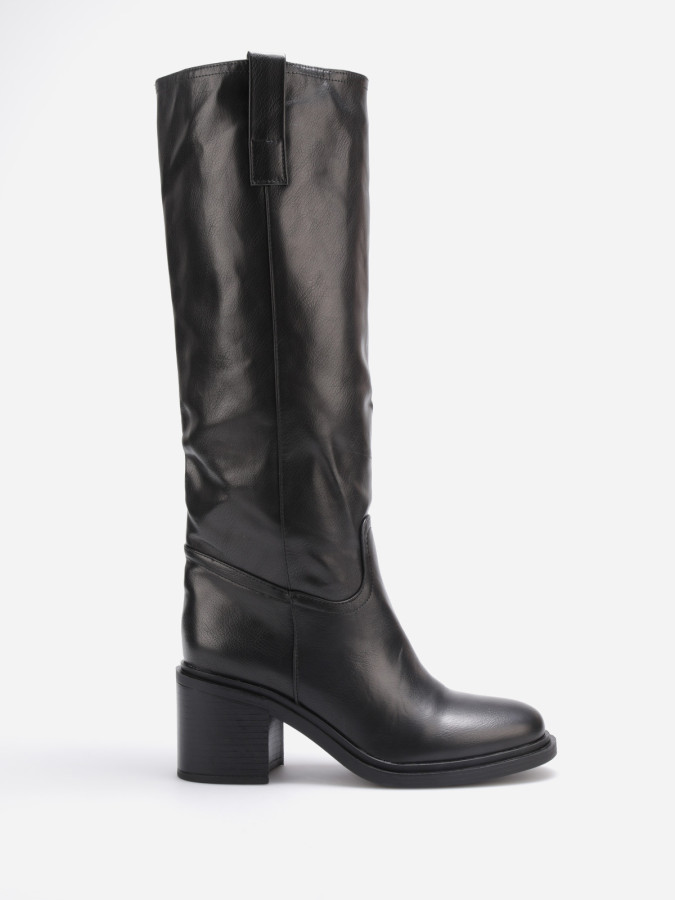 Bottes style cavalières à talon moyen