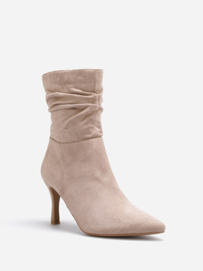 Bottines slouchy en suédine à talon aiguille