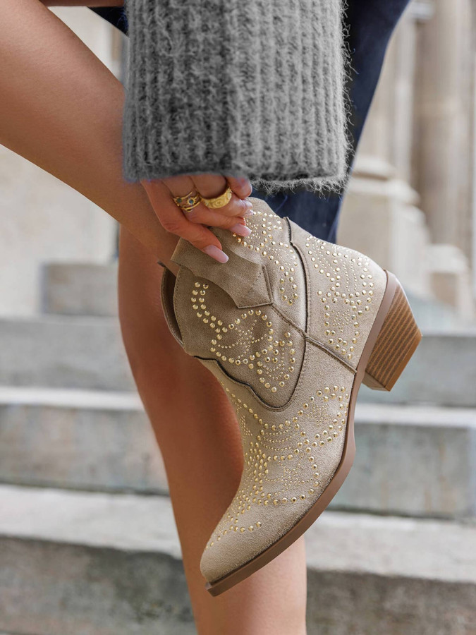 Santiags basses à strasss