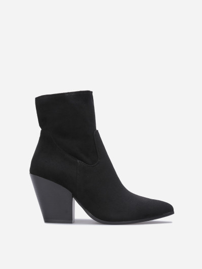 Bottines pointues avec talon large