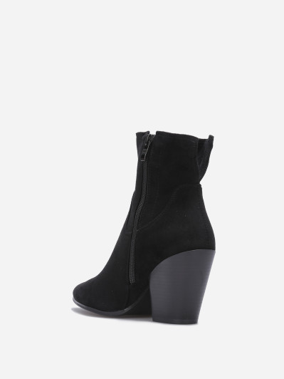 Bottines pointues avec talon large