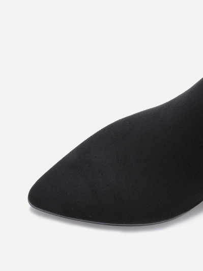 Bottines pointues avec talon large