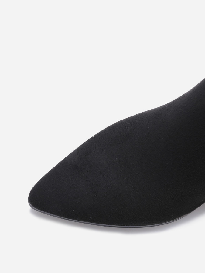 Bottines pointues avec talon large