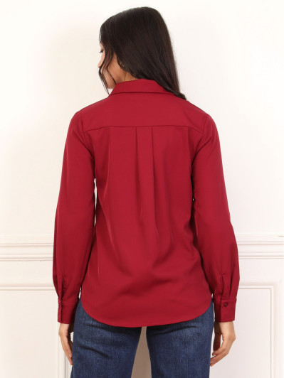 Chemise fluide rouge foncé